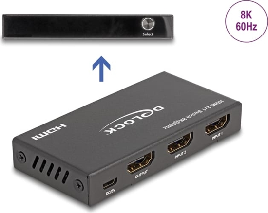 Picture of Delock HDMI Switch 2 x HDMI in to 1 x HDMI out 8K 60 Hz