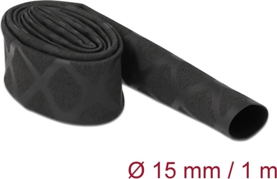 Picture of Delock Heat Shrink Tube X-pattern non-slip 1 m x 15 mm black