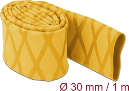 Picture of Delock Heat Shrink Tube X-pattern non-slip 1 m x 30 mm yellow