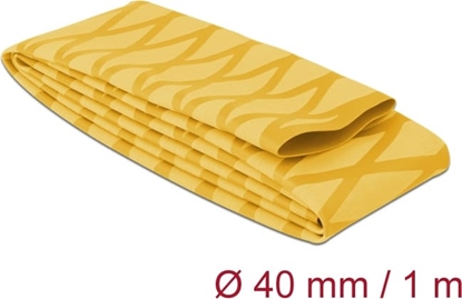 Picture of Delock Heat Shrink Tube X-pattern non-slip 1 m x 40 mm yellow