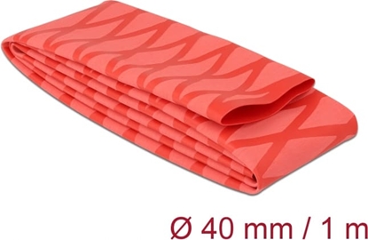 Picture of Delock Heat Shrink Tube X-pattern non-slip 1 m x 40 mm red