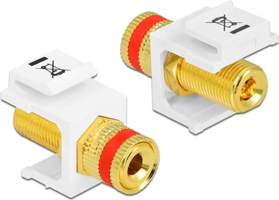 Picture of Delock Keystone module binding post > thread nut red / white