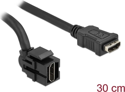 Picture of Delock Keystone Module HDMI female 250° > HDMI female with cable black