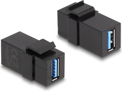 Изображение Delock Keystone Module USB 5 Gbps A female to USB 5 Gbps A female black (1:1)