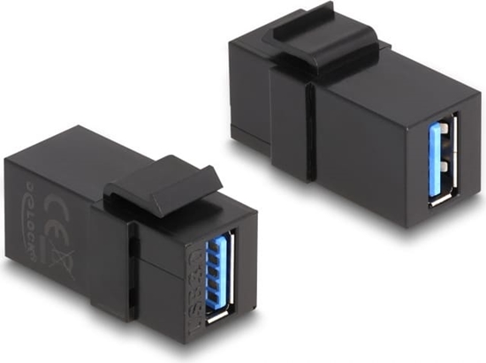 Изображение Delock Keystone Module USB 5 Gbps A female to USB 5 Gbps A female black (1:1)