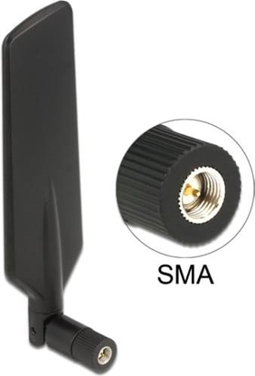 Picture of Delock LTE Antenna SMA plug 0.5 - 3 dBi omnidirectional rotatable with tilt joint black