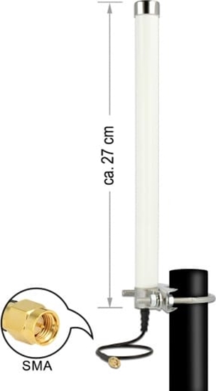 Picture of LTE Ārpustelpu antena SMA 2.5 - 6dBi omnidirectional, fixed pole mount, balta