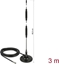 Picture of Delock LTE Antenna SMA plug 7 dBi fixed omnidirectional with magnetic base and connection cable RG-58 3 m outdoor black