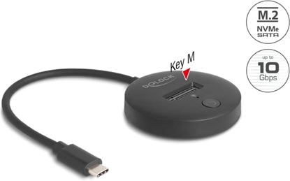 Picture of Delock M.2 Docking Station for M.2 NVMe / SATA SSD with USB 10 Gbps USB Type-C™ male