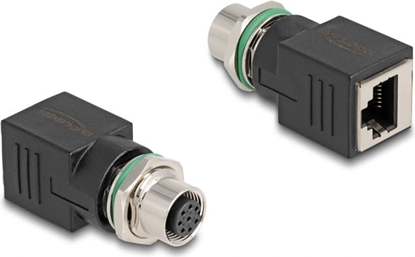 Picture of Delock M12 Adapter A-coded 8 pin female to RJ45 jack straight