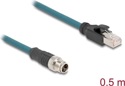 Picture of Delock M12 Adapter Cable X-coded 8 pin male to RJ45 male 50 cm