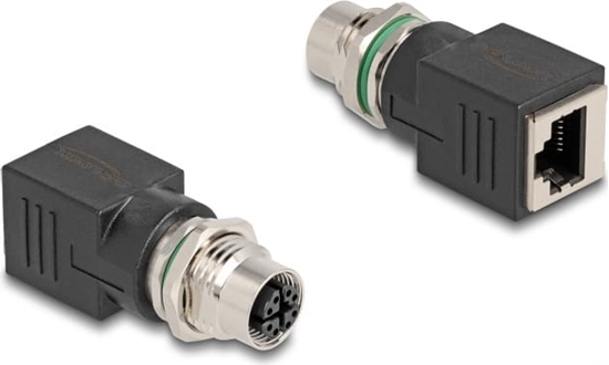 Picture of Delock M12 Adapter X-coded 8 pin female to RJ45 jack straight