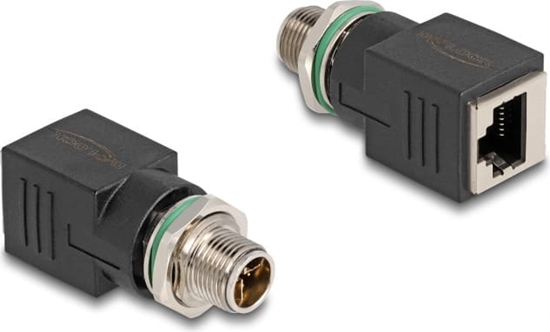 Picture of Delock M12 Adapter X-coded 8 pin male to RJ45 jack straight