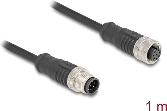 Picture of Delock M12 Cable A-coded 8 pin male to female PVC 1 m