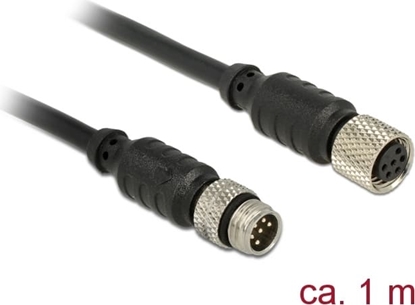 Attēls no Delock M8 sensor / actuator extension cable 6 Pin Male to 6 Pin Female waterproof 1 m