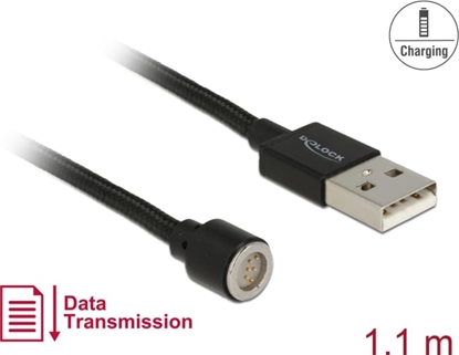 Picture of Delock Magnetic USB Data and Charging Cable black 1.1 m