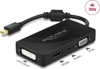 Picture of Delock Mini DisplayPort 1.2 Adapter to VGA / HDMI / DVI / Audio female 4K Passive black