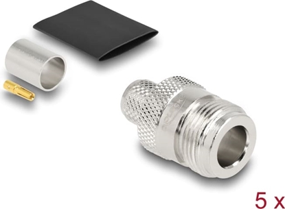Picture of Delock N jack for crimping LMR 400 with matching shrink tube (5x)