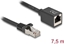 Attēls no Delock Network Extension Cable RJ45 plug to RJ45 jack Cat.6A S/FTP 7.5 m black