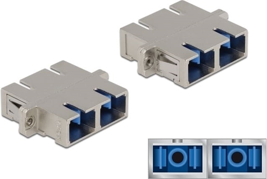 Picture of Delock Optical Fiber Coupler SC Duplex female to SC Duplex female Single-mode metal