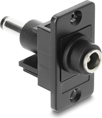 Picture of Delock Panel Mount DC 5.5 x 2.1 mm female to DC 5.5 x 2.5 mm male black