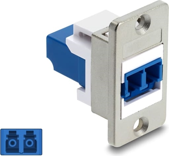 Picture of Delock Panel Mount LC Duplex female to LC Duplex female silver / blue / white