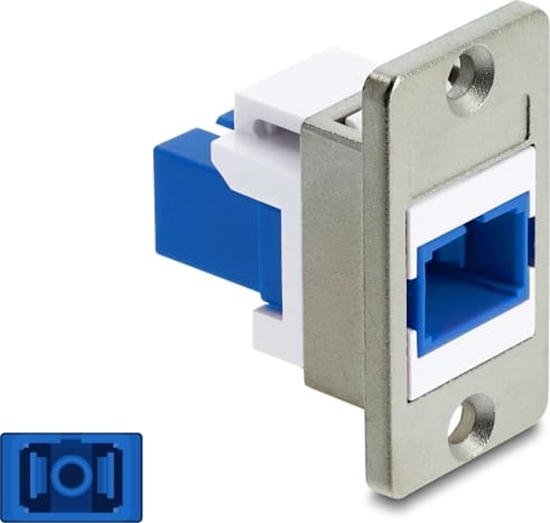 Picture of Delock Panel Mount SC Simplex female to SC Simplex female silver / blue / white