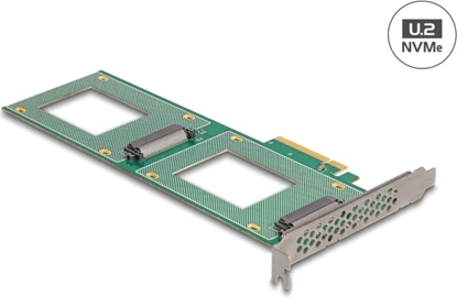 Picture of Delock PCI Express 4.0 x8 Card to 2 x internal U.2 NVMe SFF-8639 - Bifurcation (LxW: 236 x 87 mm)
