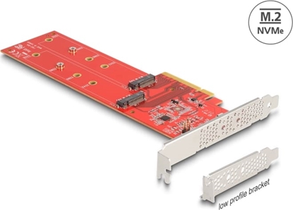 Picture of Delock PCI Express x8 Card to 2 x internal NVMe M.2 Key M 110 mm - Bifurcation - Low Profile Form Factor