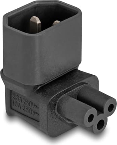 Picture of Delock Power Adapter IEC 60320 - C14 to C5, male / female, 2.5 A, 90° angled
