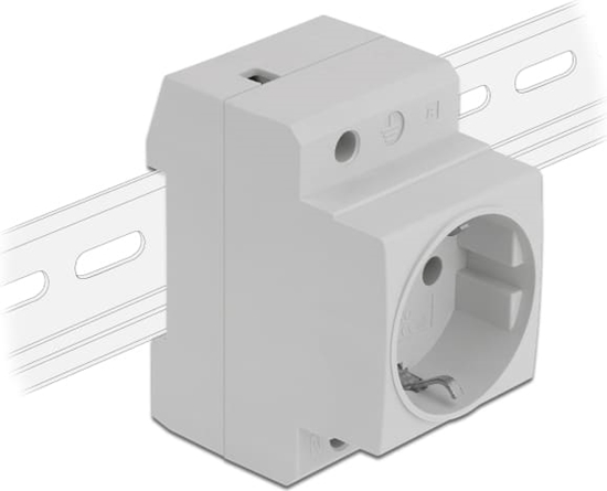 Picture of Delock Power Socket with a Side Grounding Contact for DIN Rail