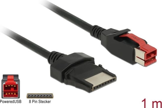Picture of Delock PoweredUSB cable male 24 V > 8 pin male 1 m for POS printers and terminals