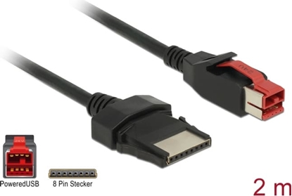 Picture of Delock PoweredUSB cable male 24 V > 8 pin male 2 m for POS printers and terminals