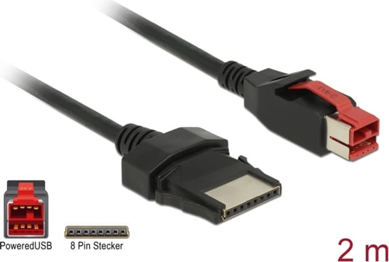 Picture of Delock PoweredUSB cable male 24 V > 8 pin male 2 m for POS printers and terminals