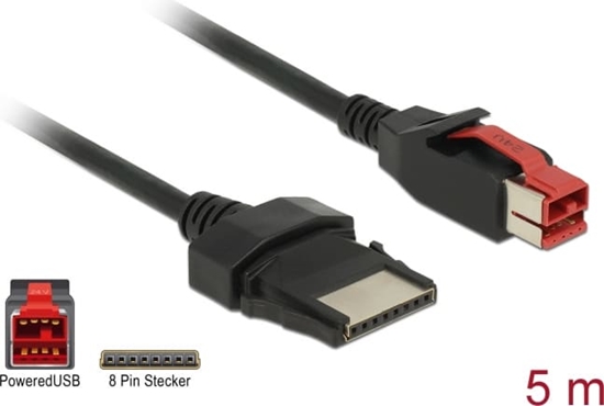 Picture of Delock PoweredUSB cable male 24 V > 8 pin male 5 m for POS printers and terminals