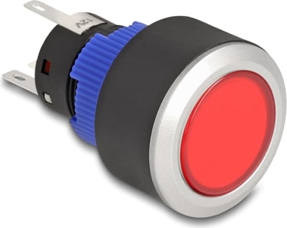Изображение Delock Push Button protruding for Installation 22 mm 5 x solder connection actuator flat plastic LED red