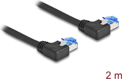 Picture of Delock RJ45 Network Cable Cat.6A S/FTP left angled 2 m black