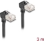 Picture of Delock RJ45 Network Cable Cat.6A S/FTP Slim 90° upwards / upwards angled 3 m black