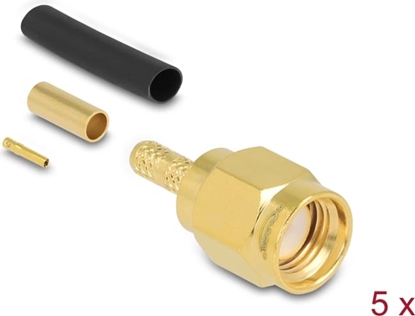 Picture of Delock RP-SMA plug for crimping RG-174 / RG-316 with matching shrink tube