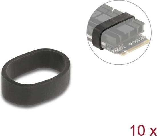 Picture of Delock Rubber Ring for Mounting of M.2 SSD and Heat Sink black 10 pieces