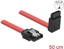 Picture of Delock SATA 6 Gb/s Cable straight to upwards angled 50 cm red