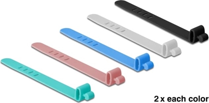 Picture of Delock Silicone Cable Ties reusable 10 pieces assorted colors
