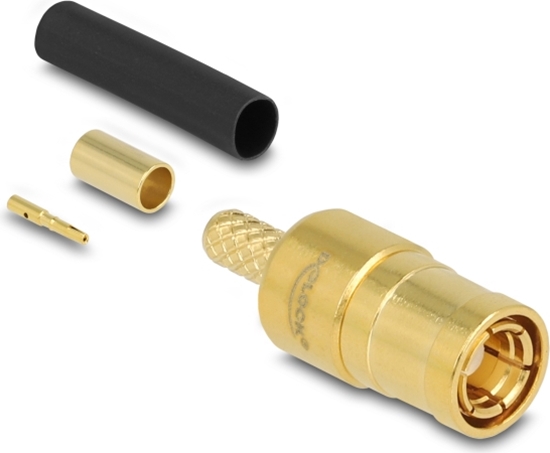 Picture of Delock SMB plug for crimping RG-174 / RG-316 with matching shrink tube