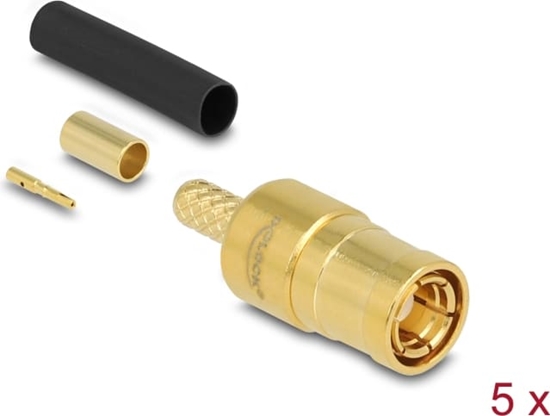 Picture of Delock SMB plug for crimping RG-174 / RG-316 with matching shrink tube