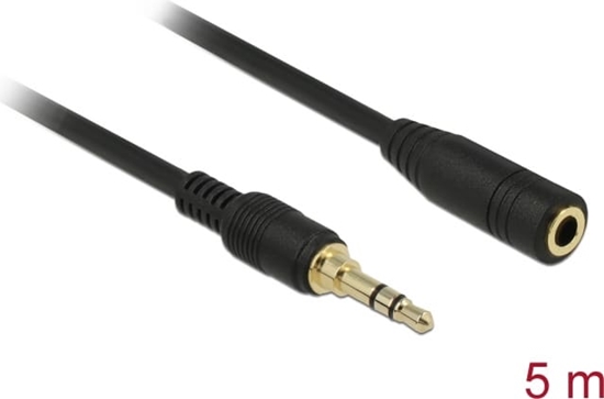 Picture of Delock Stereo Jack Extension Cable 3.5 mm 3 pin male to female 5 m black
