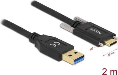 Picture of Delock SuperSpeed USB (USB 3.2 Gen 2) Cable Type-A male to USB Type-C™ male with screws on the sides 2 m