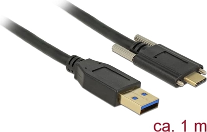 Picture of Delock SuperSpeed USB 10 Gbps (USB 3.2 Gen 2) Cable Type-A male to USB Type-C™ male with screws on the sides 1 m