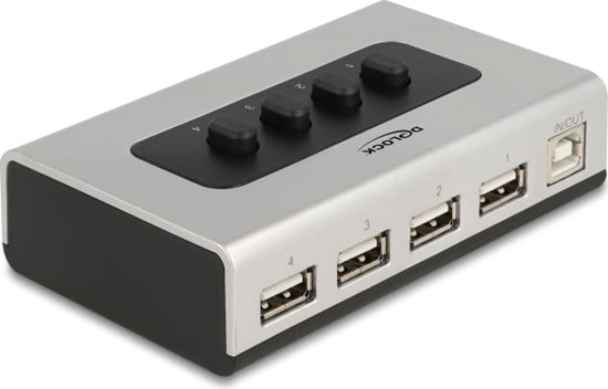 Picture of Delock Switch USB 2.0 with 1 x Type-B female to 4 x Type-A female manual bidirectional