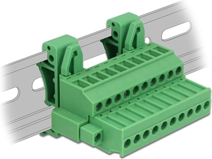 Picture of Delock Terminal block set for DIN rail 10 pin with screw lock