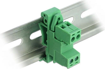 Picture of Delock Terminal Block Set for DIN Rail 2 pin with pitch 5.08 mm angled
